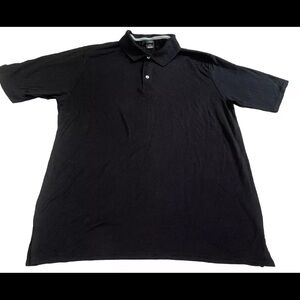 Mens Hanes Black Short Sleeve X Temp Polo Large